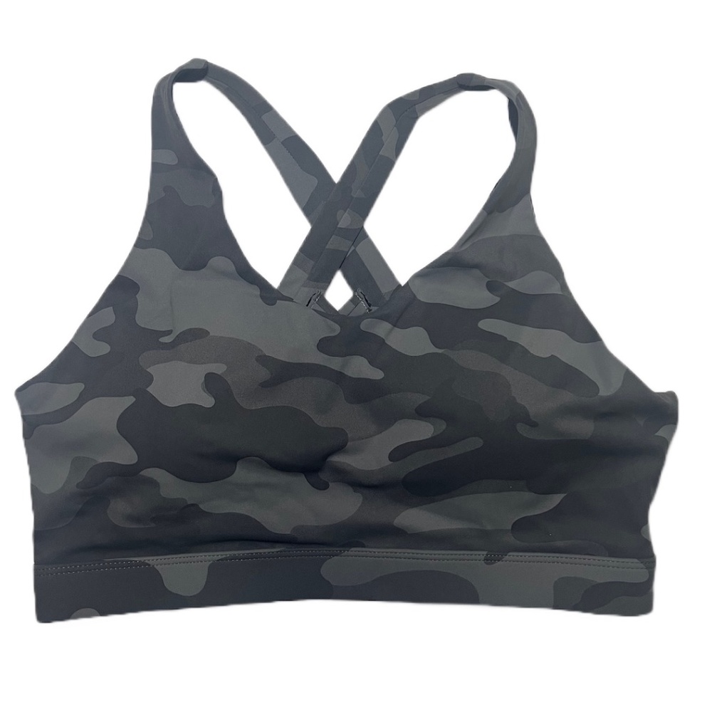 NEW Grey Criss-Cross Padded Sports Bra Size M